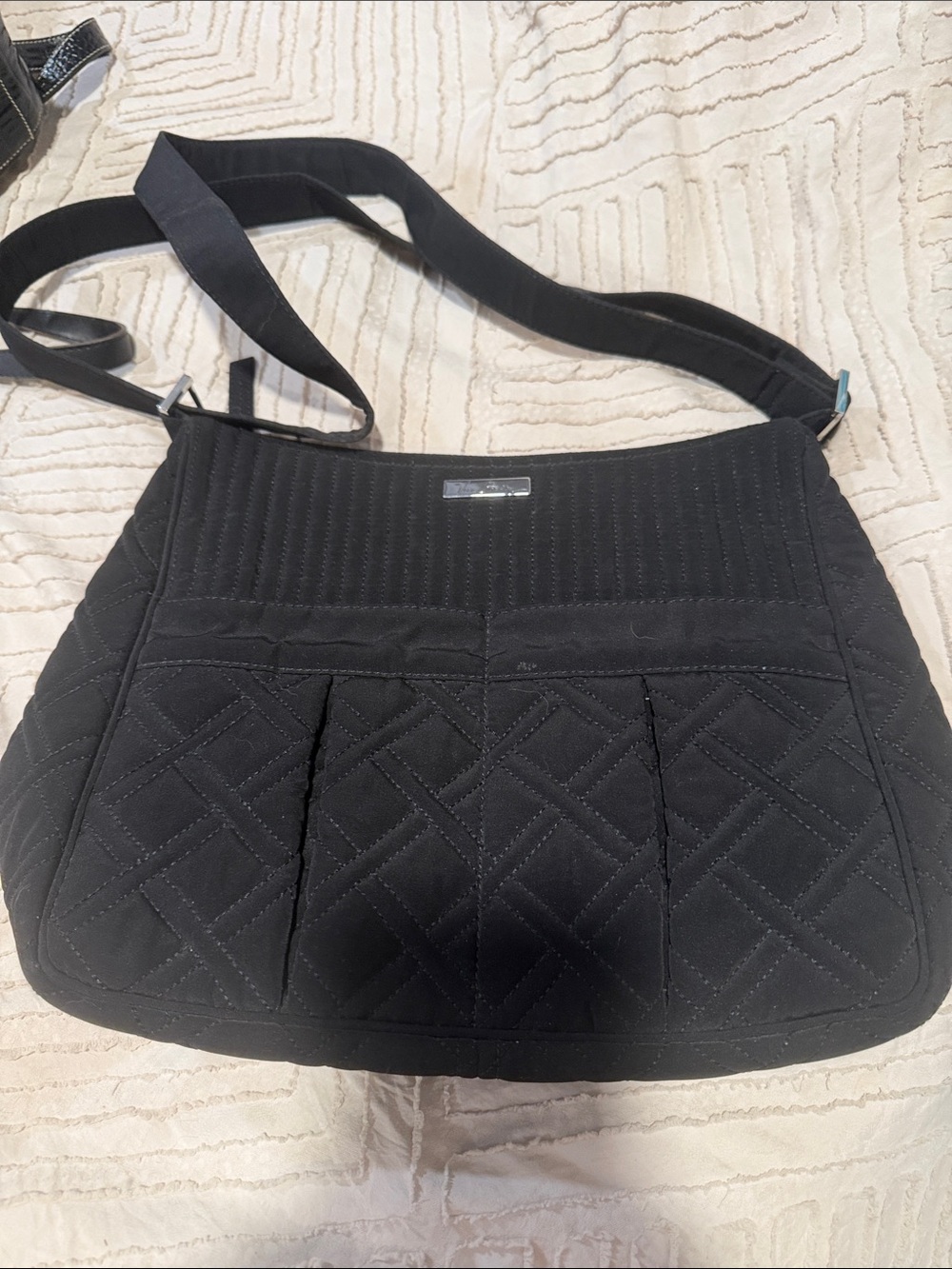 Vera Bradley Black Quilted Crossbody Bag with Adjustable Strap